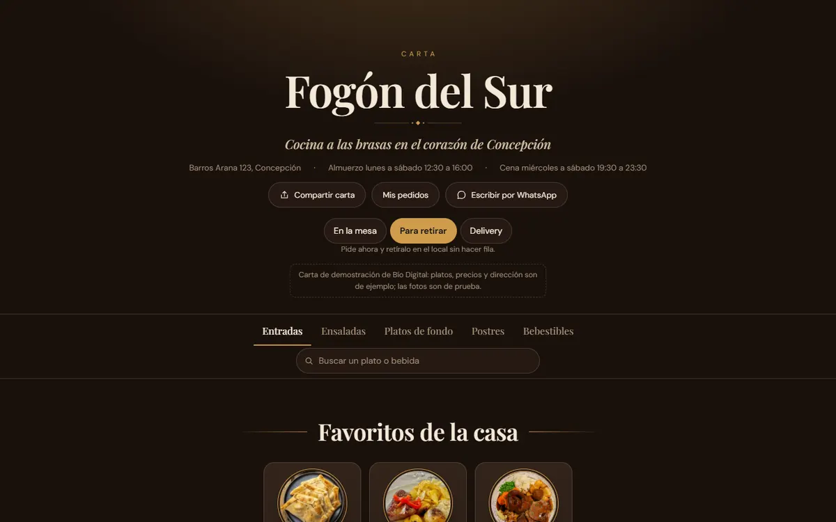 Primera pantalla de Fogón del Sur